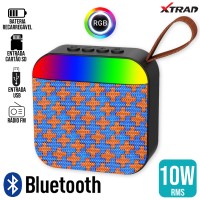 Caixa de Som Bluetooth 10W XDG192 Xtrad - Azul Vermelha